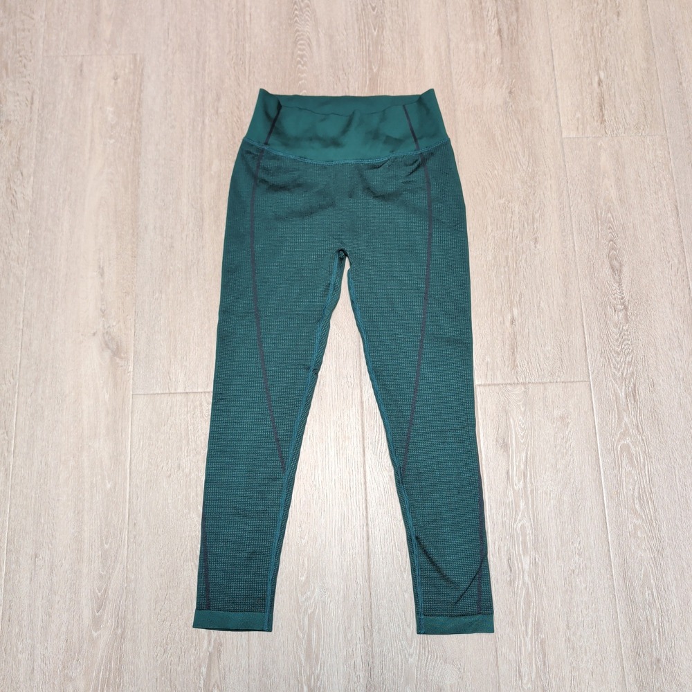 Aerie OFFLINE‎ Womens M Forest Green Waffle Knit Seamless High Waisted Leggings